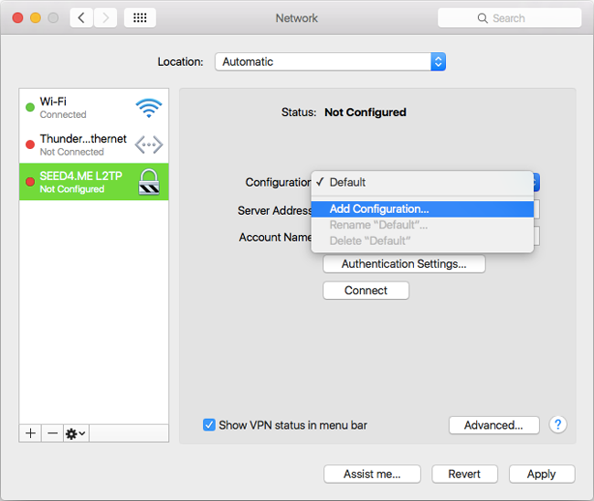 How to setup L2TP VPN on Mac OS - Step 5