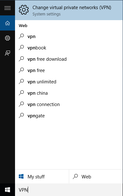 How to setup L2TP VPN in Windows 10 - Step 1