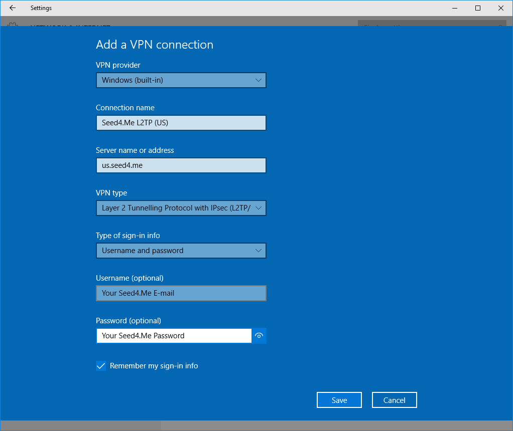 How to setup L2TP VPN in Windows 10 - Step 3